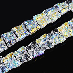 Прозрачный АВ Гальваническое покрытие, прозрачные стеклянные бусины, нити, бабочка, с половиным покрытием, с покрытием AB цвета, ясно AB, 11.5x14.5x6~7 мм, отверстие : 1.2 мм, около 60 шт / нитка, 24.41 дюйм (62 см)