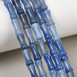 Blue Aventurine Natural Blue Aventurine Beads Strands, Bamboo Joint, Dyed & Heated, 12x5mm, Hole: 1.2mm, about 37pcs/strand, 14.96''(38cm)