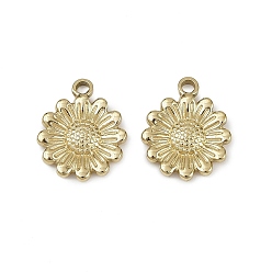 Золотой 304 подвески из нержавеющей стали, очарование подсолнуха, золотые, 16.5x14.5x2.5 мм, отверстие : 1.8 мм