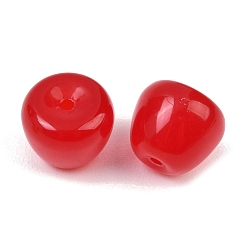 Красный Непрозрачные акриловые бусины, яблоко, красные, 13x11.5 мм, отверстие : 1.8 мм