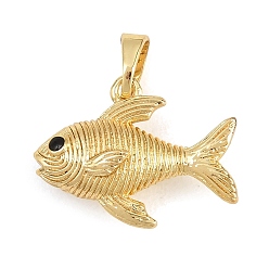Настоящее золото 18K Латунные подвески, с эмалью, рыбы прелести, без кадмия и без свинца, реальный 18 k позолоченный, 13x17.5x5.5 мм, отверстие : 3.5 мм