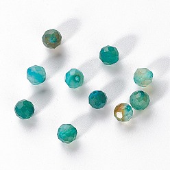 Grün Natürliche Achat Perlen, gefärbt und erhitzt, facettiert, Runde, grün, 5 mm, Bohrung: 1 mm