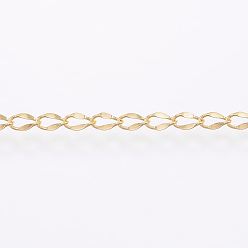 Золотой Ионное покрытие ручной работы (ip) 304 витые цепи из нержавеющей стали, пайки, с катушкой, овальные, золотые, 5x2.5x1 мм, около 32.8 футов (10 м) / рулон