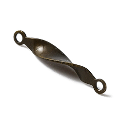 Antik Bronze Verbindungsanhänger aus Messing im tibetischen Stil, Twist, Antik Bronze, 15.5x3x2.5 mm, Bohrung: 1 mm