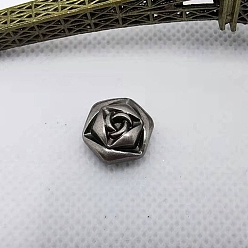 Античное Серебро Заклепки из цинкового сплава в форме розы, полукруглые заклепки, для ремня, одежды, сумочка, кожаная сумка, аксессуары ручной работы своими руками, античное серебро, 12 мм