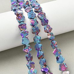 Фиолетовый Окрашенные нити синтетических бус императорской яшмы, цветок, фиолетовые, 10~10.5x10~10.5x3~3.5 мм, отверстие : 1~1.2 мм, около 41~42 шт / нитка, 15.75'' (40 см) ~ 16.14'' (41 см)