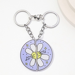 лаванда 2 акриловые брелки для ключей, украшения для сумок и кошельков, цветок, лаванда, 11.5x5.5 см