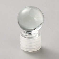 Прозрачный Круглая стеклянная пробка для бутылки, прозрачные, 27.5x48 мм