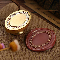 Oval Позолоченная сургучная печать, латунная головка штампа, для сургучной печати, овальные, 30x20x14.5 мм, отверстие : 7 мм