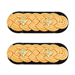 Золотистый 1 пара эполет из сплава и полиэстера, звезда, золотые, 143x52x13.5 мм