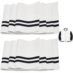 Белый Полиэстеровая эластичная резинка для манжет, отделка воротника выреза горловины пояса, белые, 950x140x1.5 мм