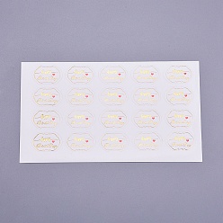 White Birthday Sealing Stickers, Label Paster Picture Stickers, for Gift Packaging, Oval with Word Happy Birthday, White, 20x30mm