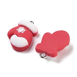 Другие Подвески из непрозрачной смолы на рождественскую тематику, рождественские прелести, перчатка, 25x17x7.3 мм, отверстие : 2 мм