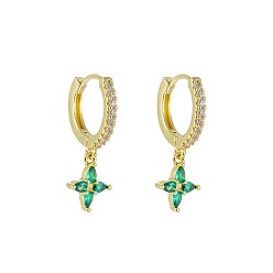 Золотой Латунные кубических серьги циркония обруч, звезда, золотые, 20 мм