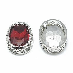 Сиамский Шить на горный хрусталь, многожильных ссылки, стекло горный хрусталь, с латунной фурнитурой платинового цвета, аксессуары для одежды, овальные, Сиам, 16.5x12x6 мм