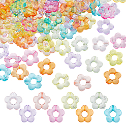 (52) Непрозрачная лаванда 200шт. прозрачная акриловая рамка из бусин, цветок, разноцветные, 19x20x3.5 мм, отверстие : 1.6 мм, внутренний диаметр: 6.5 мм