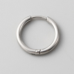 Нержавеющая Сталь Цвет Серьги-кольца Huggie Hoop из нержавеющей стали с 316 булавками из нержавеющей стали для женщин, нержавеющая сталь, 12 датчик, 15x16x2 мм, штифты : 1 мм