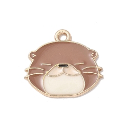 Верблюжий Подвески из эмали и сплава, бобровый шарм, золотой свет, верблюжие, 18x20x1 мм, отверстие : 1.6 мм