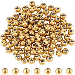 Золотой 304 из нержавеющей стали разделительные бусины, круглые, золотые, 4x3.5 мм, отверстие : 1.2 мм, 100 шт / коробка
