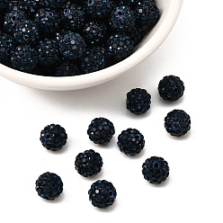 Монтана Pave disco бусины, Бусины со стразами, полимерная глина , класс А, круглые, Монтана, С. 12 (1.8~1.9 мм), 8 мм, отверстие : 1 мм