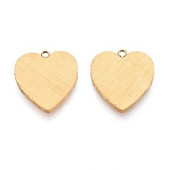 Настоящее золото 14K 304 подвески из нержавеющей стали, шарма сердца, реальный 14 k позолоченный, 17x16x2 мм, отверстие : 1.5 мм