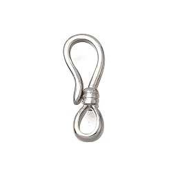 Couleur Acier Inoxydable 304 inoxydable fermoirs crochet en acier, couleur inox, 12x4x2mm, Trou: 3x1.5mm