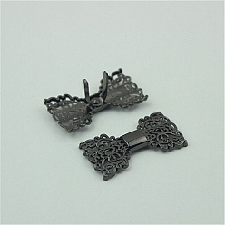 Черный Цвет Металла Металлическая полая пряжка-бабочка, сумочки, металлический черный , 38x20 мм