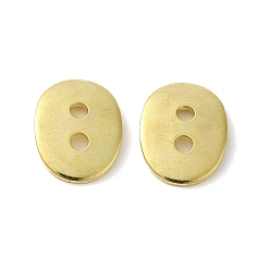 Real 18K Gold Plated 304 Stainless Steel Connector Charms, Oval, Real 18K Gold Plated, 11x14x0.8mm, Hole: 2mm