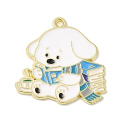 Озёрно--синий Подвески из эмали и сплава, собака, Плут синий, 27x27x1.5 мм, отверстие : 1.7 мм