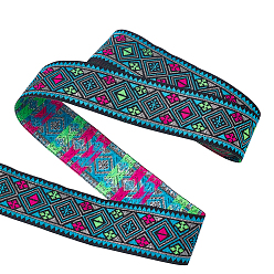 Разноцветный 1полиэстеровая жаккардовая лента в винтажном стиле, плетеная лента с вышивкой, для аксессуаров для одежды, красочный, 1-1/4 дюйм (33 мм), около 7.66 ярдов (7 м) / комплект