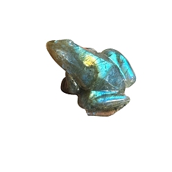 Лабрадорита Резные фигурки лягушек из натурального лабрадорита, статуи для украшения домашнего рабочего стола, 35x20 мм