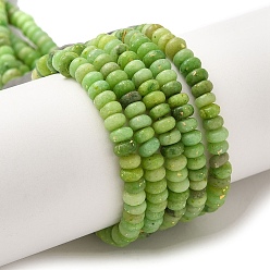 Зеленый лайм Бусы из натурального доломита, с синтетическим опалом, окрашенные, рондель, зеленый лайм, 4x2 мм, отверстие : 0.7 мм, около 177 шт / нитка, 15.94'' (40.5 см)