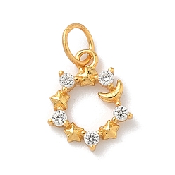 Ring 925 подвески из стерлингового серебра с прозрачными кубическими цирконами, с печатью 925, золотые, кольцо прелести, 12x10x2 мм, Перейти кольцо: 5x0.6 мм, внутренний диаметр: 3.5 мм