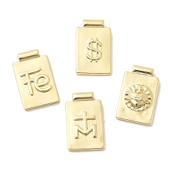 Mixed Shapes Латунные подвески, прямоугольник амулеты, без кадмия и без свинца, стойки покрытие, долговечный, реальный 18 k позолоченный, разнообразные, 18.5x11.5x3.5 мм, отверстие : 1.4 мм