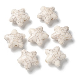 Снежный Акриловые бусины, имитация бирюзовый бисер, звезда, снег, 20x21.5x10 мм, отверстие : 3 мм, Около 255 шт / 500 г