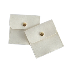 Бежевый Бархатные мешочки для хранения украшений с кнопкой, для упаковки свадебной вечеринки, квадратный, бежевые, 8x8 см