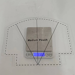Прозрачный Шаблон сумки на молнии с акриловыми гребешками, DIY сумка для хранения швейных инструментов формы, прозрачные, 20.32x25.4 см
