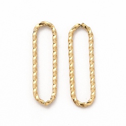 Настоящее золото 14K Ионное покрытие (ip) 304 соединительные кольца из нержавеющей стали, Twist овальные, реальный 14 k позолоченный, 18x5x1 мм, внутренний диаметр: 16x3 мм