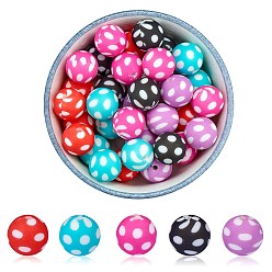Mixed Color WEWAYSMILE 50Pcs 5 Styles 15mm Silicone Round Beads Making Kit, Silicone Beads Bulk, Round Silicone Beads, for Jewelry Crafts Necklace Garland Bracelet, Mixed Color, 15mm