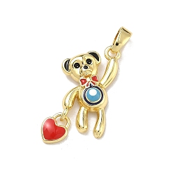 Золотой Латунные подвески, нести прелести, с эмалью, стойки покрытие, долговечный, без кадмия и без свинца, золотые, 21.5x16x4 мм, отверстие : 2x4 мм