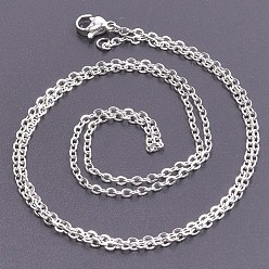 Stainless Steel Color Non-Tarnish Stainless Steel Cable Chain Necklace Making, for Beadable Necklaces Making, Stainless Steel Color, 60cm