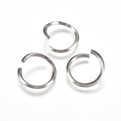 Edelstahl Farbe Anlaufgeschützt 304 Biegeringe aus Edelstahl, offene Ringe springen, runden Ring, Edelstahl Farbe, 15 Messgerät, 15x1.5 mm, Innendurchmesser: 11.5 mm