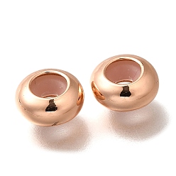 Розовое Золото Стойки обшивки латунные бусины, без кадмия и без свинца, долговечный, плоско-круглые, розовое золото , 8.5x4 мм, отверстие : 1 мм