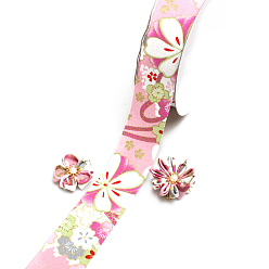Pearl Pink Cotton Ribbons, Flower, Garment Accessories, Pearl Pink, 1-1/8 inch(30mm), about 10 yards/roll