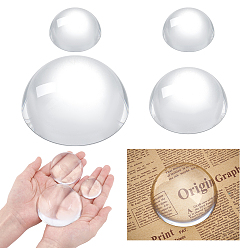 Прозрачный 4 шт. 3 стили полукруглые хрустальные украшения, стеклянный глобус полусфера пресс-кейс для украшения дисплея домашнего офиса, прозрачные, 38.5~77x18~36 мм