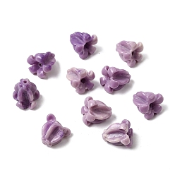 Средний Фиолетовый Синтетических коралловых бусин, окрашенные, цветок, средне фиолетовый, 11.5~12x11.5~12x12.5 мм, отверстие : 1.6 мм