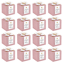 Pink 40 пакеты, цветочная бумага, конфеты, подарочные коробки, квадратный, розовые, 6.5x6.5x6.5 см