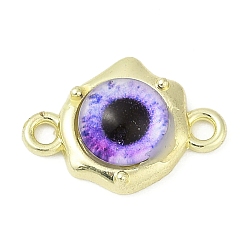 Золотой Прелести соединителя сплава, глаз, со смолой и печатью, без свинца, без кадмии и без никеля, стойки покрытие, золотые, 17.5x12.5x5 мм, отверстие : 1.8 мм