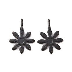 Electrophoresis Black 304 Подвески из нержавеющей стали с ионным покрытием (IP), цветок, электрофорез черный, 10x7x2 мм, отверстие : 1 мм