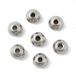 Нержавеющая Сталь Цвет Устойчивые к потускнению круглые 201 разделительные бусины из нержавеющей стали, цвет нержавеющей стали, 5x4 мм, отверстие : 1.5 мм